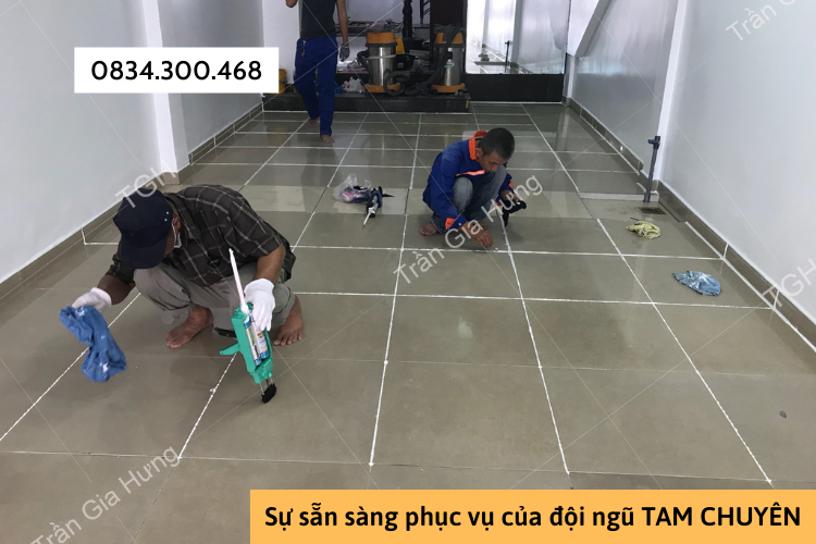 Thi công keo chà ron gốc Epoxy